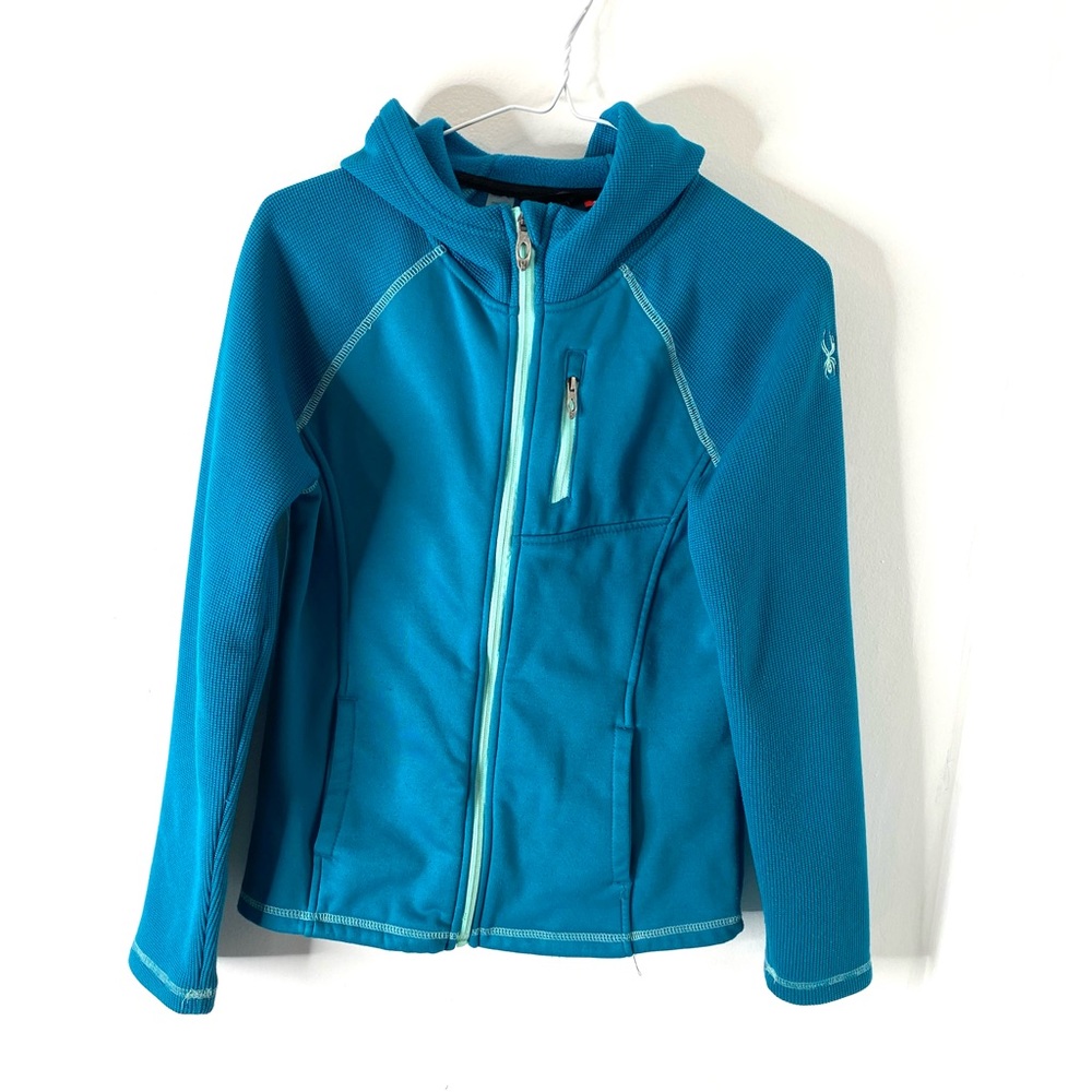 Spyder Teal Blue Zipper Hoodie